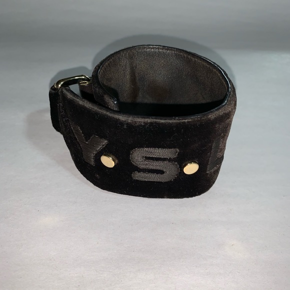 SAINT LAURENT black velvet/leather CUFF | Mercari SAINT LAURENT black velvet/leather CUFF YSL